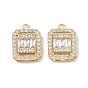 Messing micro pave klar zirkonia charme, Rechteck Reize