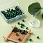 100Pcs 8mm Natural Green Tiger Eye Round Beads, with 10m Elastic Crystal Thread, for DIY Stretch Bracelets Making Kits