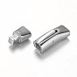 Smooth Surface 304 Stainless Steel Rectangle Magnetic Clasps, 29.5x8.5x9mm, Hole: 3x7mm