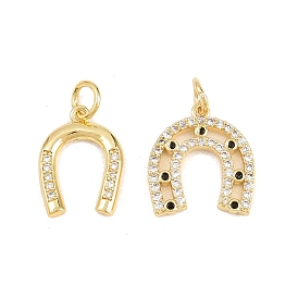 Латунные микро проложить кубического циркония подвески, подковы прелести, без кадмия и без свинца, реальный 18 k позолоченный