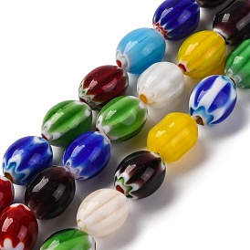 Handmade Lampwork Beads Strands, Barrel