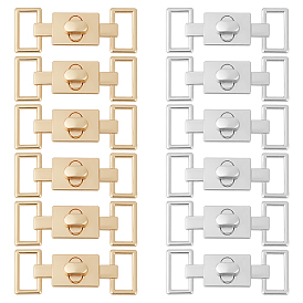 12 шт. 2 цвета сплав поворотный замок застежки, поворотный замок для изготовления кошелька