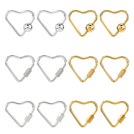 12шт. 6 варианты карабинов из нержавеющей стали с винтовым фиксатором