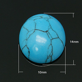 Кабошоны из камня, овальные, 14x10x4~5 мм