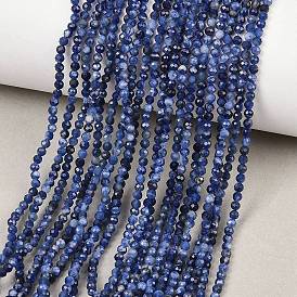 Природный содалит бисер нитей, круглые, граненые