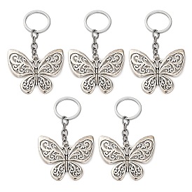 Butterfly Alloy Keychains, Iron Split Key Rings