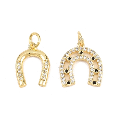 Латунные микро проложить кубического циркония подвески, подковы прелести, без кадмия и без свинца, реальный 18 k позолоченный