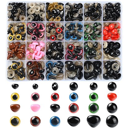 24 наборы стилей для изготовления пластиковых кукольных глаз и носов, с распоркой, для изготовления кукол