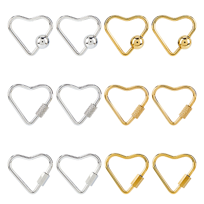 12шт. 6 варианты карабинов из нержавеющей стали с винтовым фиксатором