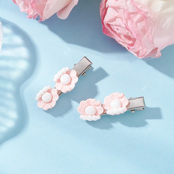 2шт. заколки для волос из смоляной кожи аллигатора для женщин и девочек, формы раковины