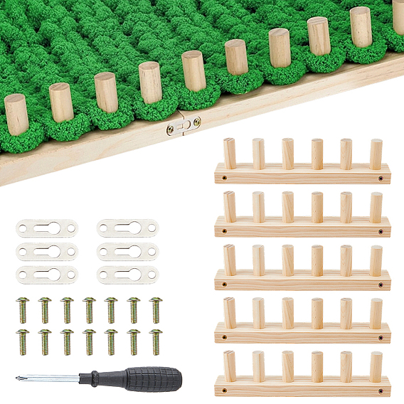 Wooden Knitting Loom Frame, with Iron Findings