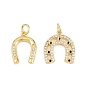 Латунные микро проложить кубического циркония подвески, подковы прелести, без кадмия и без свинца, реальный 18 k позолоченный