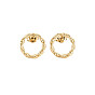Chapado en iones (ip) 304 aretes de anillo hueco de acero inoxidable para mujer