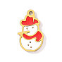304 нержавеющей стальной эмали подвески, прелести снеговика, ионное покрытие (ip), реальный 18 k позолоченный