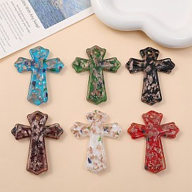 Gold Sand Handmade Lampwork Pendantss, Cross