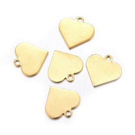 304 Stainless Steel Pendants, Heart, Stamping Blank Tag