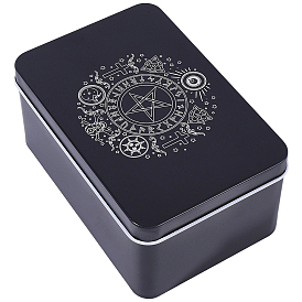 Tarotkarten-Sammelboxen aus Eisen mit Sternaufdruck, Aufbewahrungshüllen für Tarotkarten, Rechteck