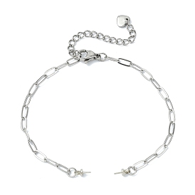 304 изготовление браслета-цепочки из нержавеющей стали со скрепками, для бисера