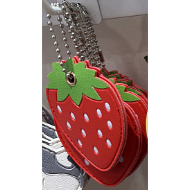 Fruits PU Leather Keychains, with Alloy, Keychain Charm Ornaments