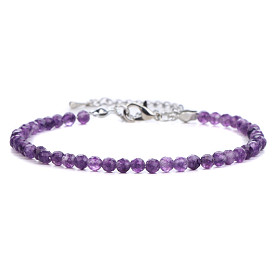 Bracelet en perles à facettes en pierre naturelle de 1 mm pour femme, simple et polyvalent, bracelet d'amitié en perles fines