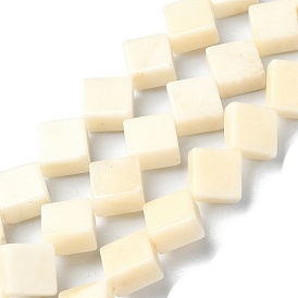 Natural White Jade Beads Strands, Rhombus