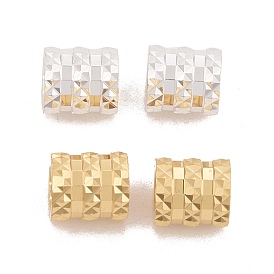 Rack Plating Eco-friendly Brass Spacer Beads, Lead Free & Cadmium Free, Long-Lasting Plated, Textured, Column