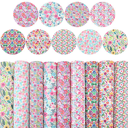 Искусственная кожа, прямоугольник с цветочным узором