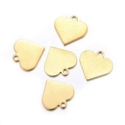 304 Stainless Steel Pendants, Heart, Stamping Blank Tag