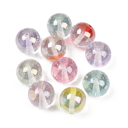 Прозрачный бисер cmолой, круглые, с блеском порошок