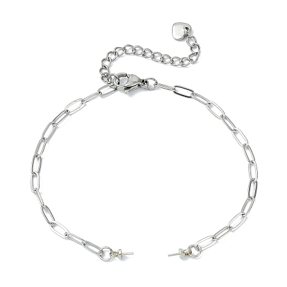 304 изготовление браслета-цепочки из нержавеющей стали со скрепками, для бисера