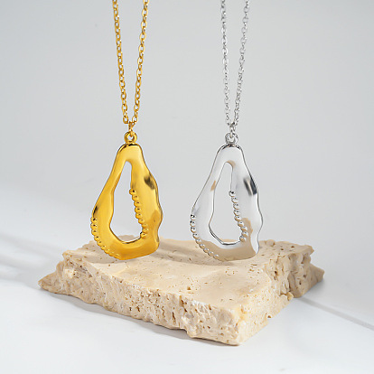 Ocean 304 Stainless Steel Shell Shape Pendant Necklaces for Women
