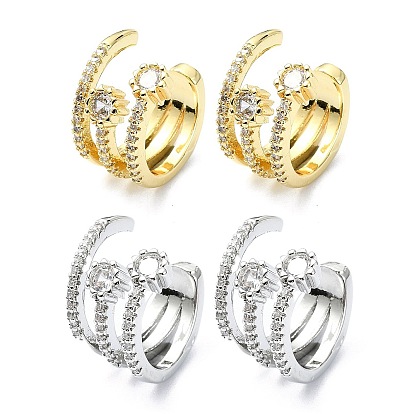 Серьги-каффы из латуни с микропаве и кубическим цирконием, без кадмия и без свинца, долговечный