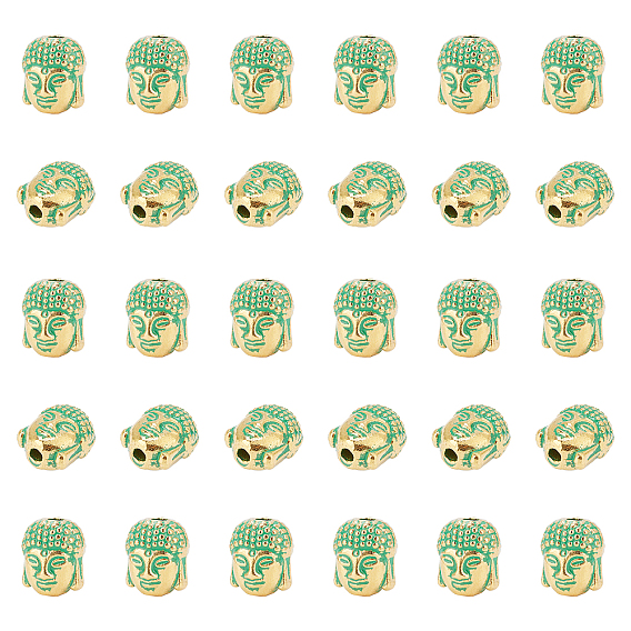40Pcs Alloy Beads, Buddha's Head