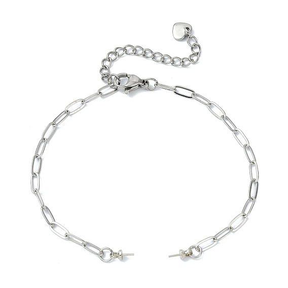 304 изготовление браслета-цепочки из нержавеющей стали со скрепками, для бисера