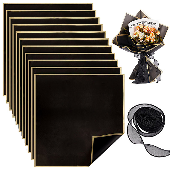 30 листы пластиковой водонепроницаемой упаковочной бумаги, 1 сумка из марлевой кружевной ленты, кружевная отделка с волнистым краем