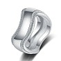 Stylish Vintage Wave Snake Ring with Zircon Stone - 925 Sterling Silver French Design
