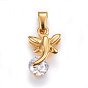Pendentifs en acier inoxydable, avec zircons, libellule