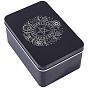 Star Printed Iron Tarot Card Collection Boxes, Tarot Card Storage Deck Cases, Rectangle