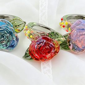 Handmade lampwork Fingerringe, Blume
