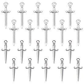 20 шт 2 стили 304 подвески из нержавеющей стали, очарование меча