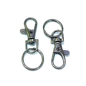 Alloy Keychain Clasp Findings, with Iron Split Key Rings, 54mm