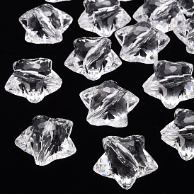 Прозрачные акриловые бусины, граненые, звезда