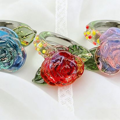 Handmade lampwork Fingerringe, Blume