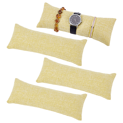 Длинная подушка из льняной ткани для демонстрации украшений на браслетах