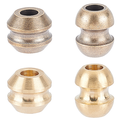 4 шт. 2 цвета 2 стиль латунные европейские бусины, бусины с большим отверстием, канавка ствола