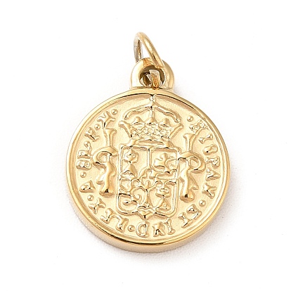 Ионное покрытие (ip) 304 подвески для монет из нержавеющей стали, с целью перехода в кольце, плоский круглый с Hispan et Ind Rex