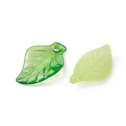 100Pcs 5 Style Transparent Acrylic Pendants, Leaf