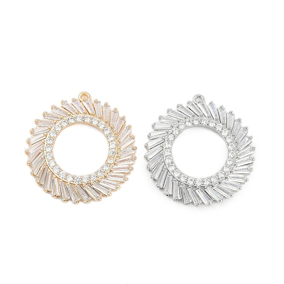 Латунный микропаве кубический цирконий со стеклянными подвесками, без кадмия, без никеля и без свинца, круглые подвески