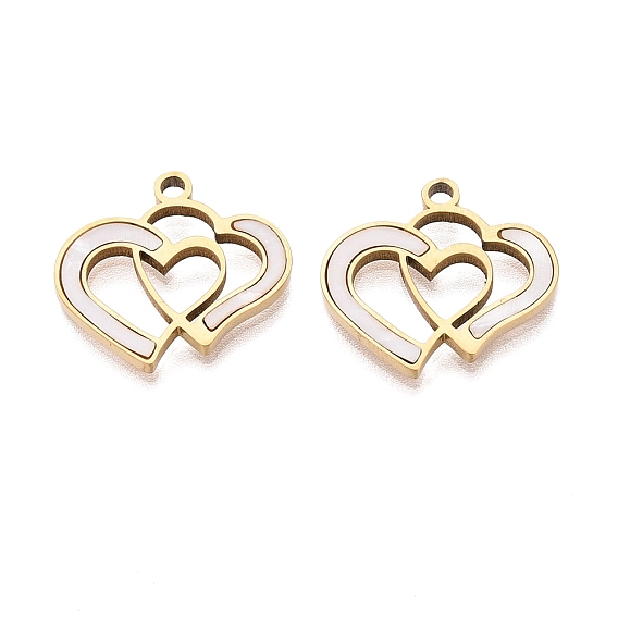 304 нержавеющей стальной эмали подвески, двойные сердечные прелести, ионное покрытие (ip), долговечный, золотые