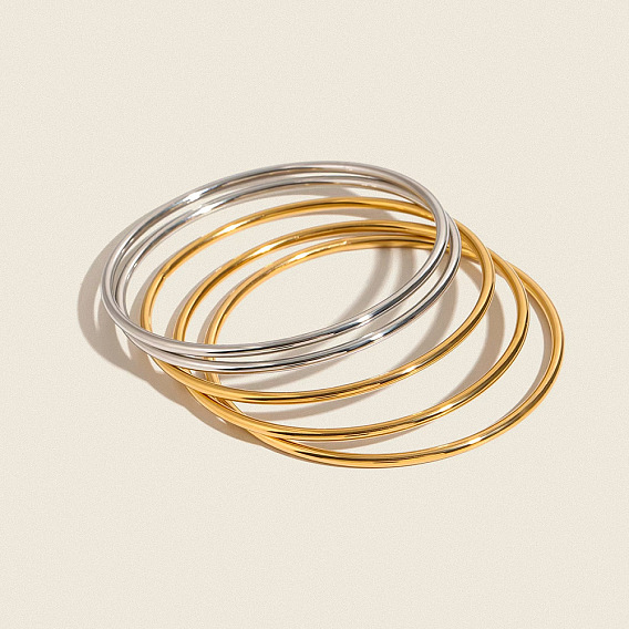 5 шт. 304 простые браслеты из нержавеющей стали для женщин